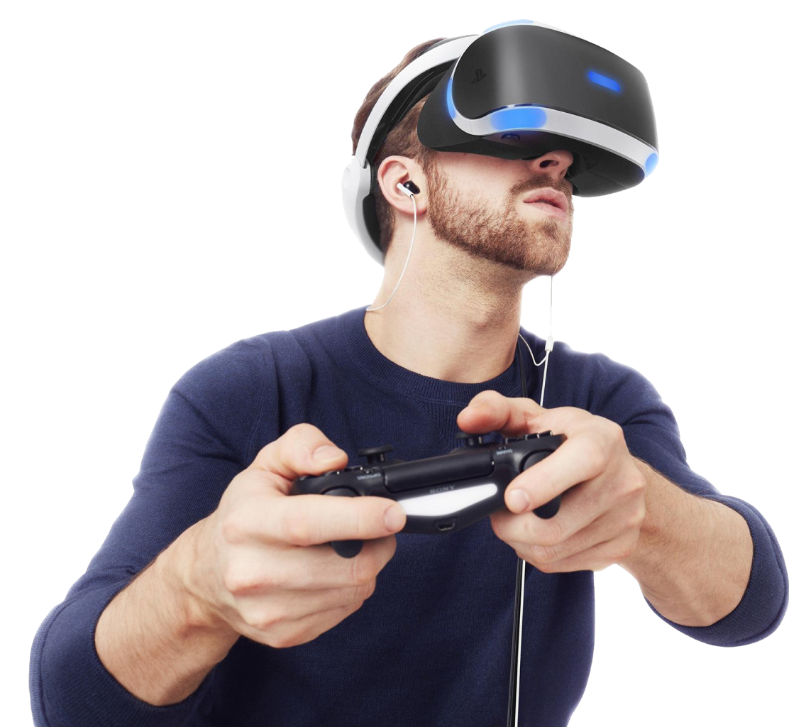 Man playing a mobile VR game